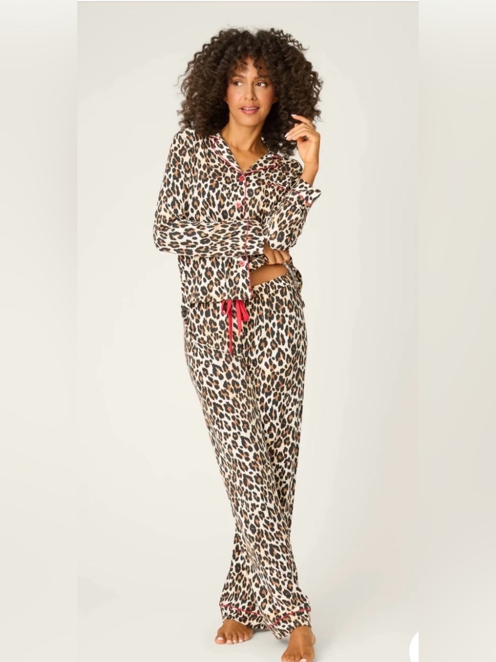 PJ Salvage Leopard Nights Flannel Pajama Set of 2, Size XL, Like New